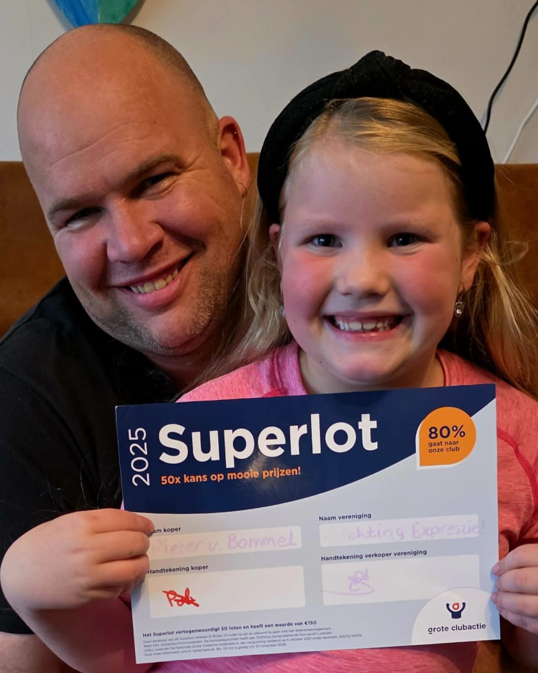 Alweer een Superlot verkocht voor de Grote Clubactie!