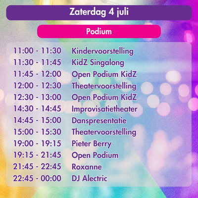 Zaterdag podium