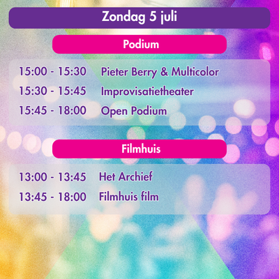 Zondag podium en filmhuis